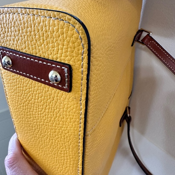 Dooney & Bourke Mustard Yellow Tote with Brown Straps - Picture 10 of 13
